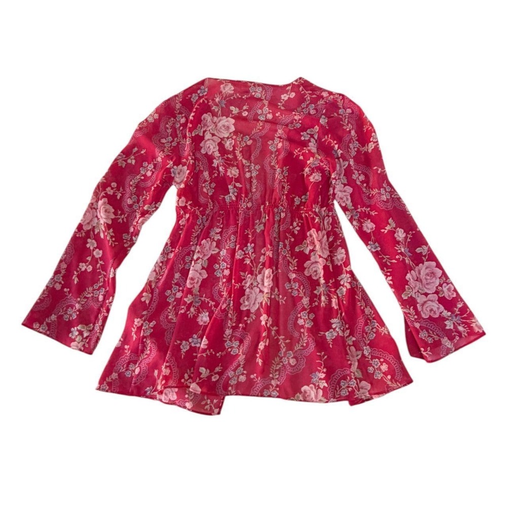 RARE‎ 2004 VICTORIA'S SECRET ROSE KIMONO BLOUSE XS/SMALL EUC - Picture 4 of 5